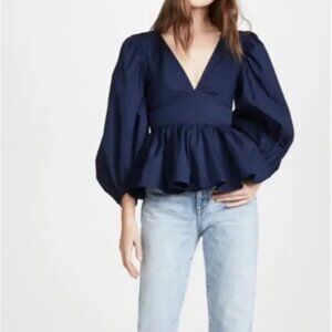 STAUD Luna Top Navy Size 2